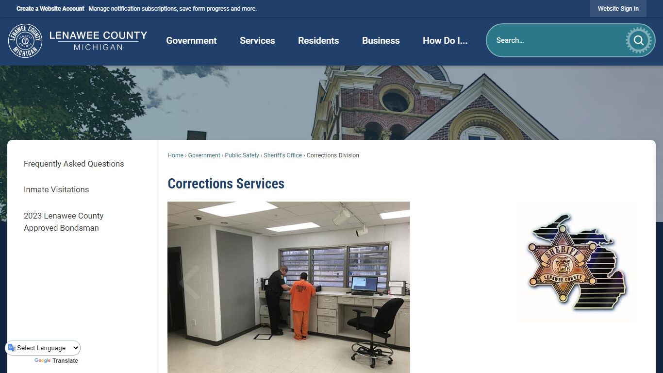 Corrections Services | Lenawee County, MI